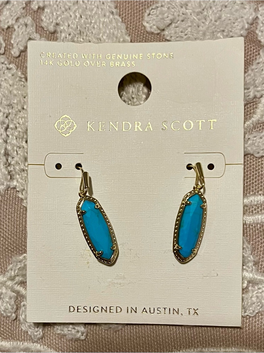 Kendra Scott Bright Turquoise Elle Drop Earrings - Gold